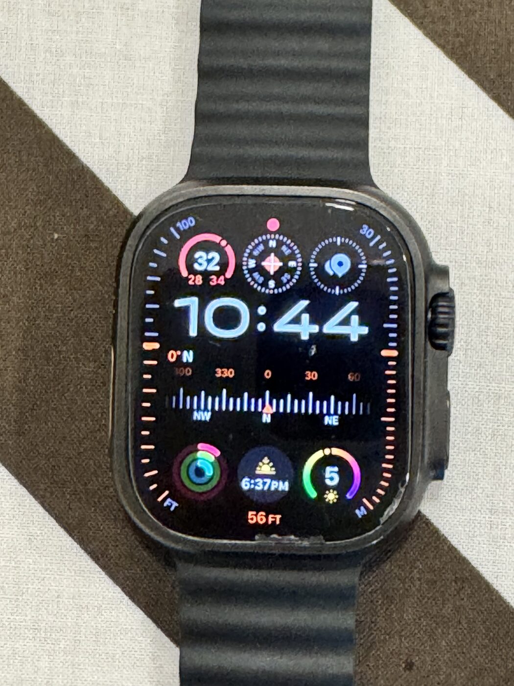Apple Watch Ultra with modular compass watch face