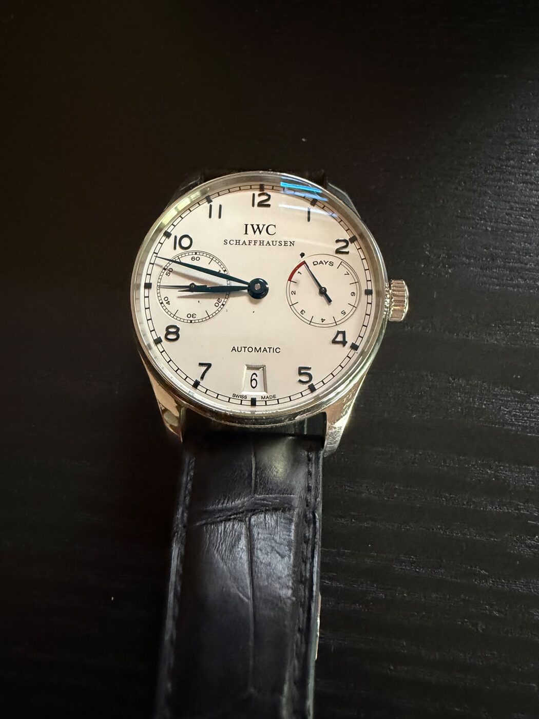IWC Portugieser automatic, white dial, seven-day power reserve